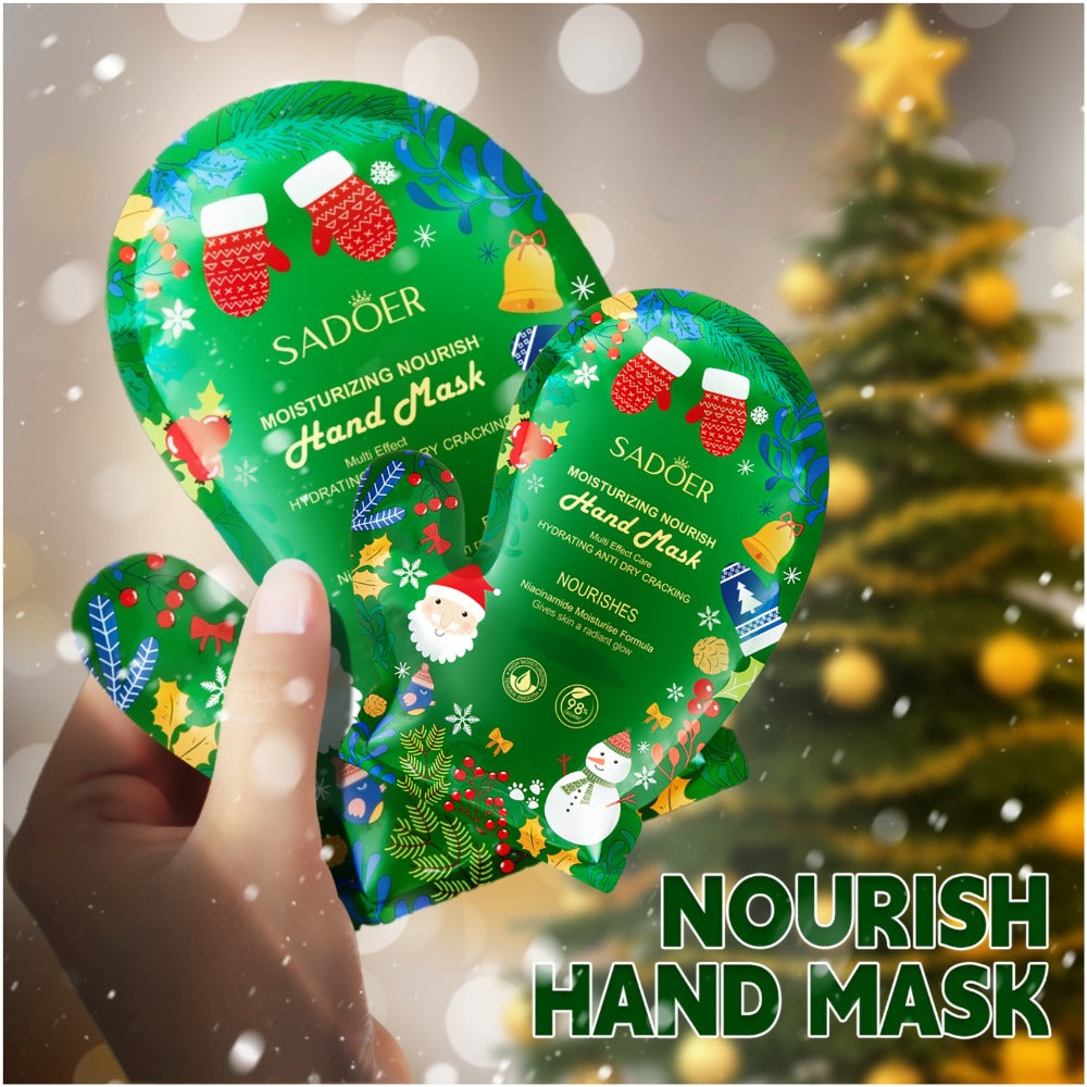 Collagen Hand & Foot Mask Set 12PCS – Deep Moisturizing Niacinamide Glycerin Hydrating Spa Treatment for Dry Cracked Hands & 