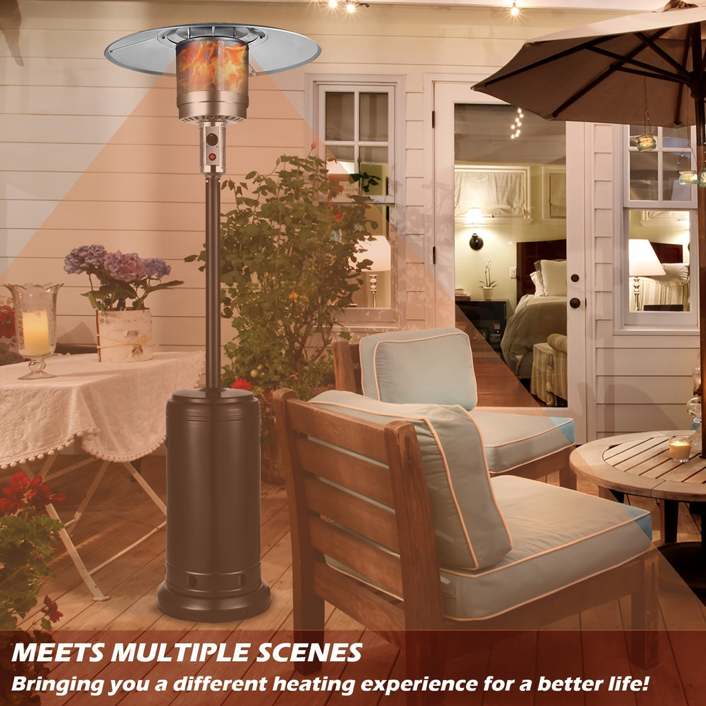 Propane Patio Heater 47000 BTU Outdoor Standing Heater with Wheels, 18-Foot Heating Radius, Fast Heat in 1 Min — image 4