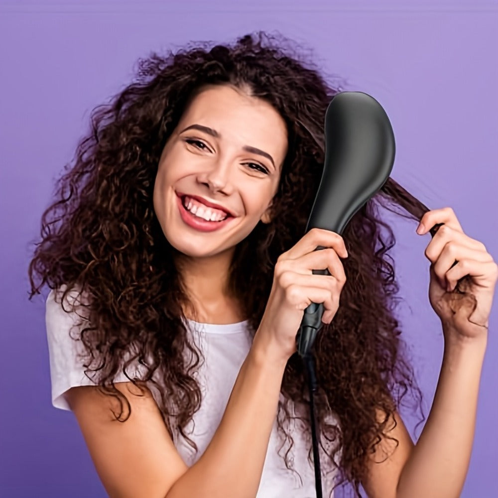 Ceramic Hair Straightener Brush 30 Sec Fast Heat Anti-Scald Straightening Comb Soft Touch, for Home, Travel and Salon Hair St