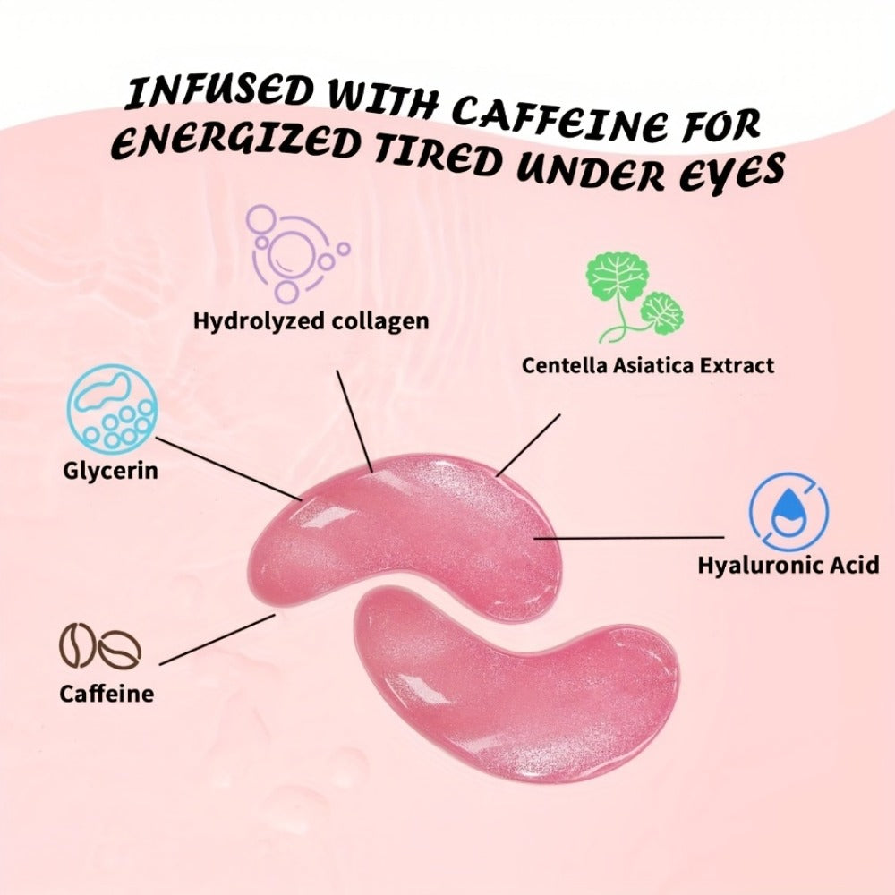 Caffeine Eye Mask 25 Pairs Under Eye Patches with Collagen Hyaluronic Acid Glycerin – Reduces Dark Circles Puffiness Firms & 