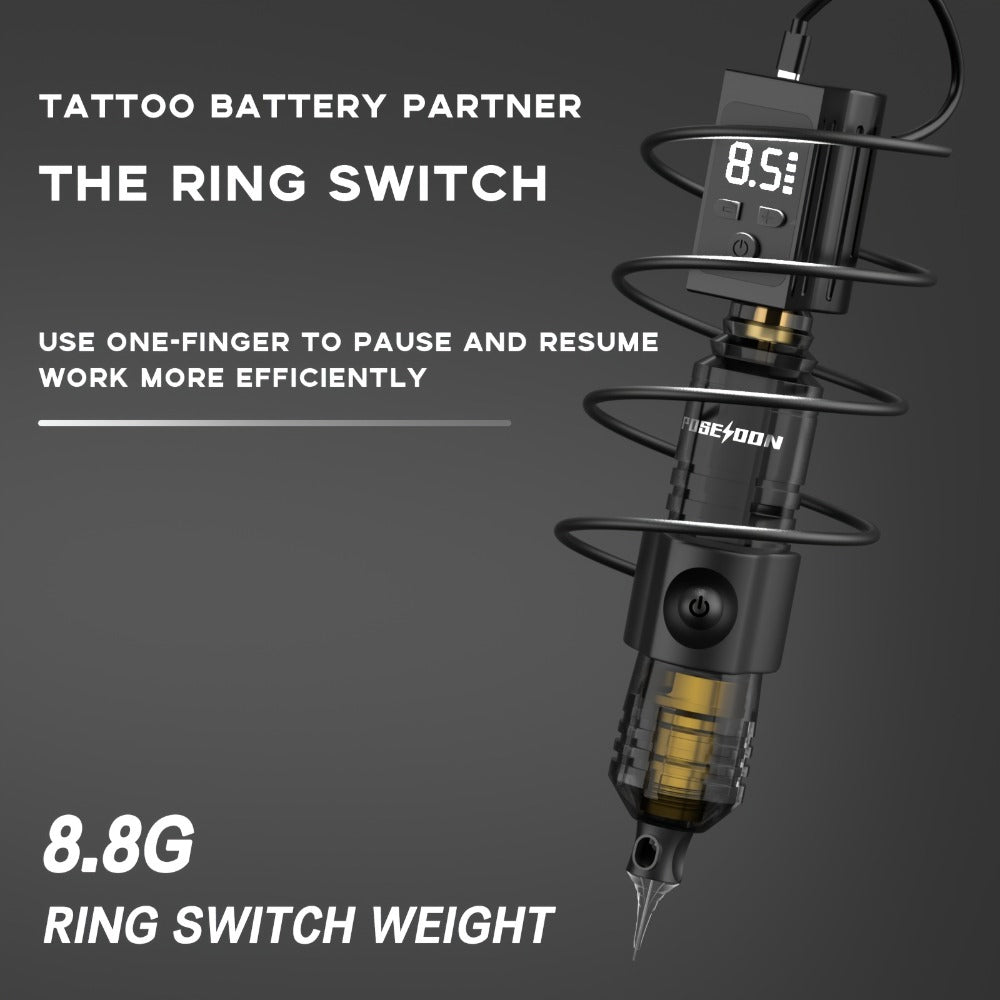 Tattoo Machine Kit POSEIDON BT17-XH Wireless Pen with 1200mAh Battery, LCD, 10 Cartridges and 6 Inks — image 8