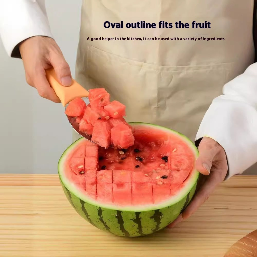 Stainless Steel Mango Peeler Fruit Meat Spoon Mango Cutter Dice