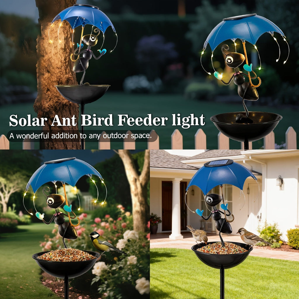 Solar Frog Statue Garden Light with Bird Feeder & LED String Decor, for Garden, Pathway and Patio Lighting — image 16