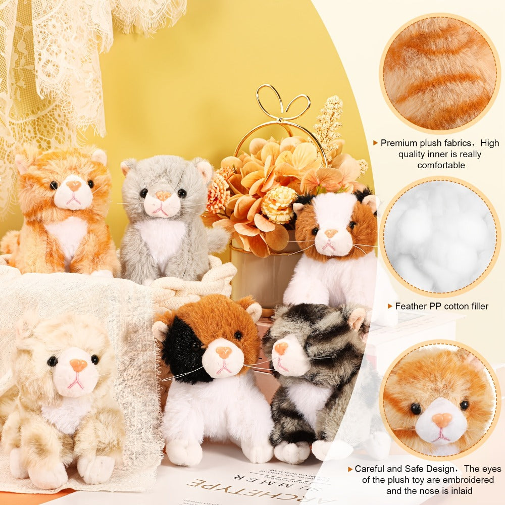 Kitten Stuffed Animal Plush Bulk 16 Pack 5 Inch, Assorted Cute Cat Plush Toys for Party Favors, Birthday Gifts — image 5
