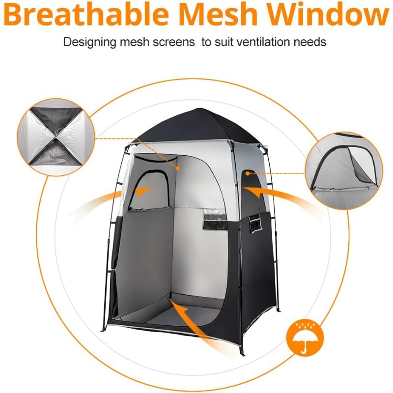 Pop Up Tent Outdoor Shower Camping Changing Room Mesh Floor for Garden, Patio and Yard Use — image 4