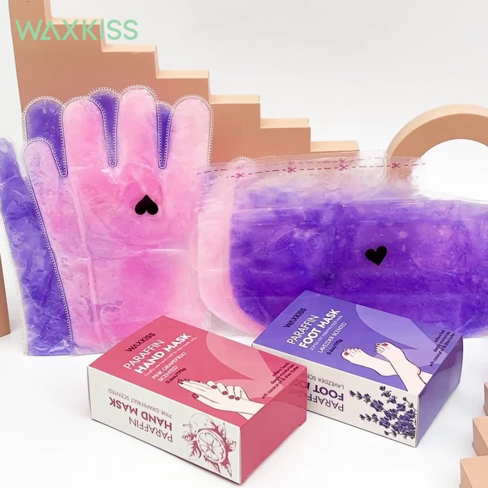 Paraffin Wax Hand & Foot Mask Deep Moisturizing Beauty Treatment – Smooth Soft Skin, Pink Grapefruit & Lavender Scents — imag