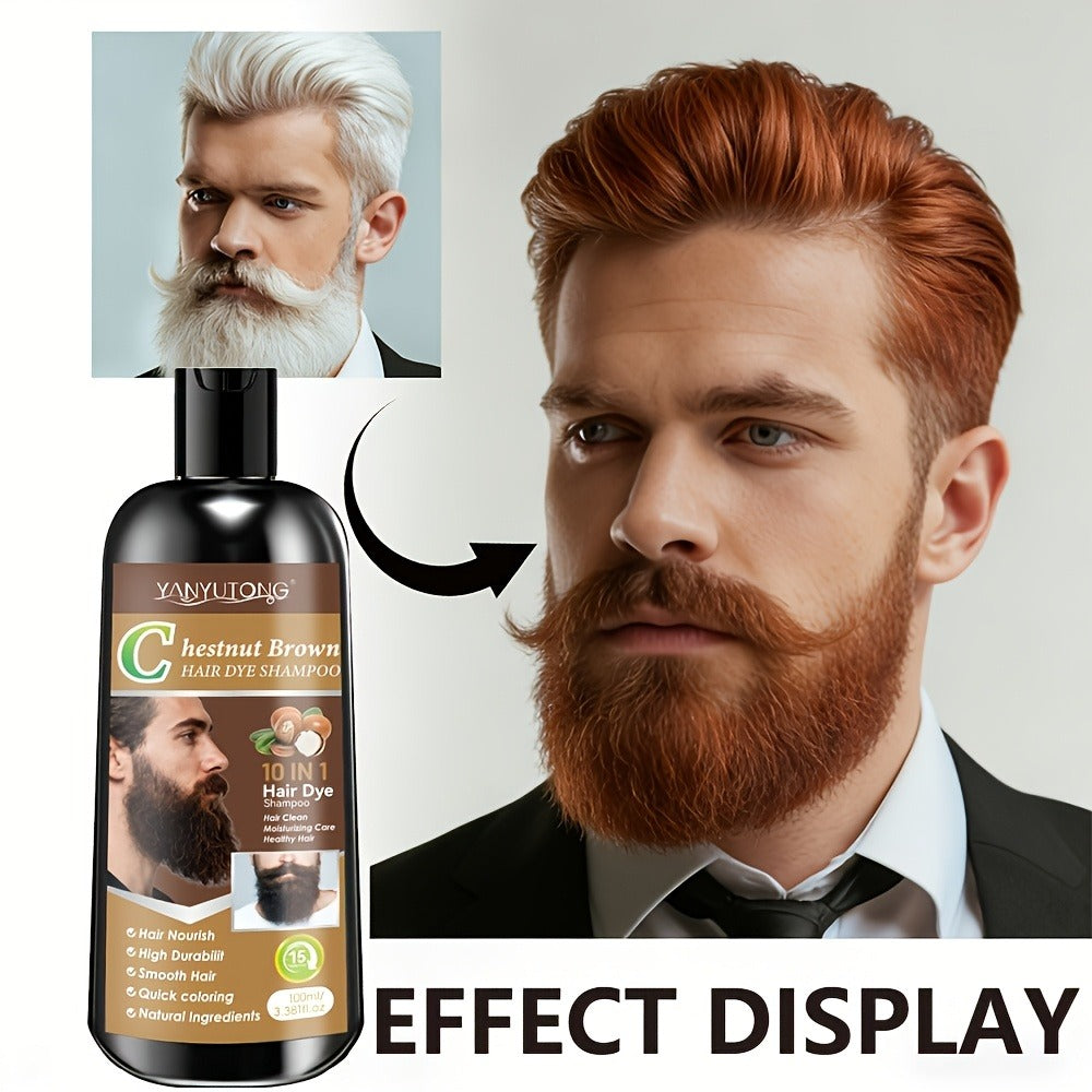Color Shampoo for Beard & Hair, Natural Plant Dye Formula, Ammonia-Free Quick Gray Coverage — image 7
