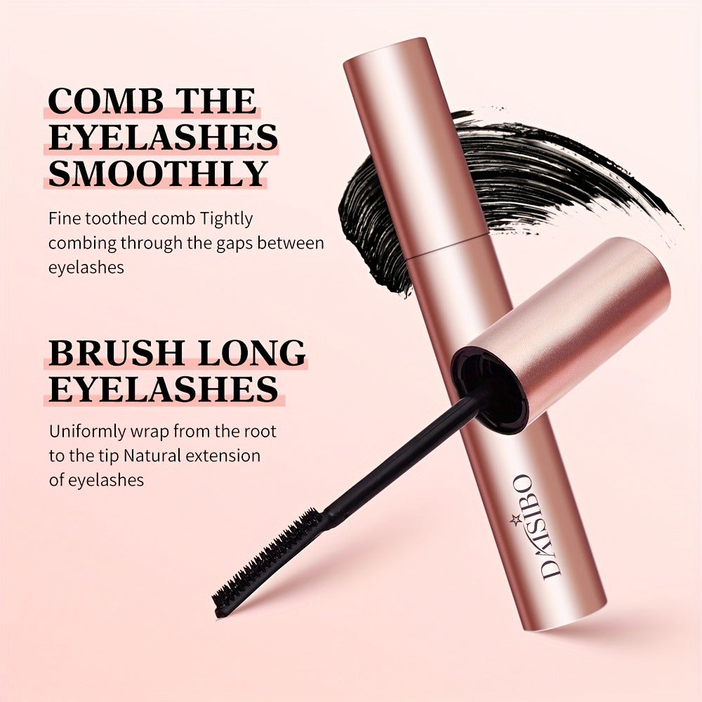 Black Mascara Two-Piece Set in Rose-Colored Tubes with Slim Precision Bristle Applicator Wands — image 6