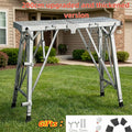 Aluminum Work Platform Height Adjustable Folding Portable Scaffold Bench Wide Base Safety Railing for Garden, Patio and Yard 