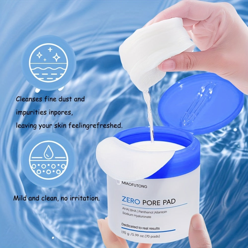 Exfoliating Cleansing Pads with Hyaluronic Acid & Rose Water 70 Count - Dual-Texture Deep for Bath Time, Home Spa and Persona