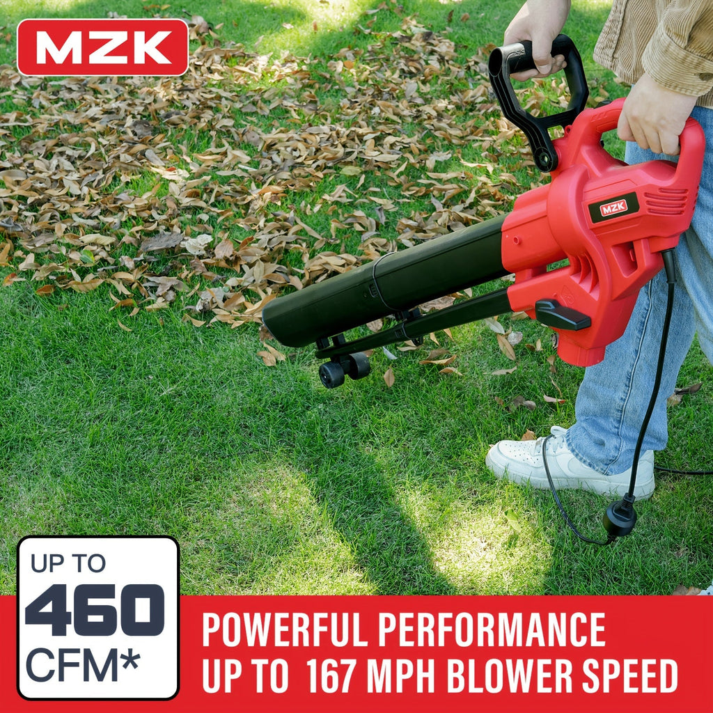 Leaf Blower Vacuum Mulcher 3-in-1 Electric Corded, 470CFM 180MPH Airflow, 13.21Gal Collection Bag — image 2