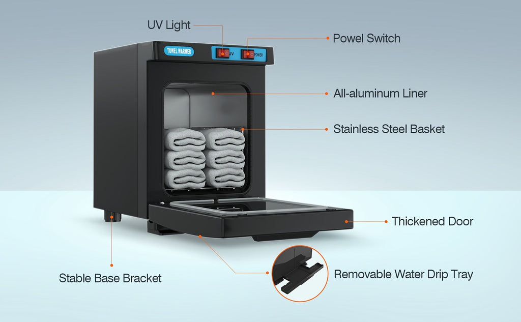 Hot Towel Warmer with Cabinet 1.32 Gal 2-in-1 Heating and UV for Salon — image 12