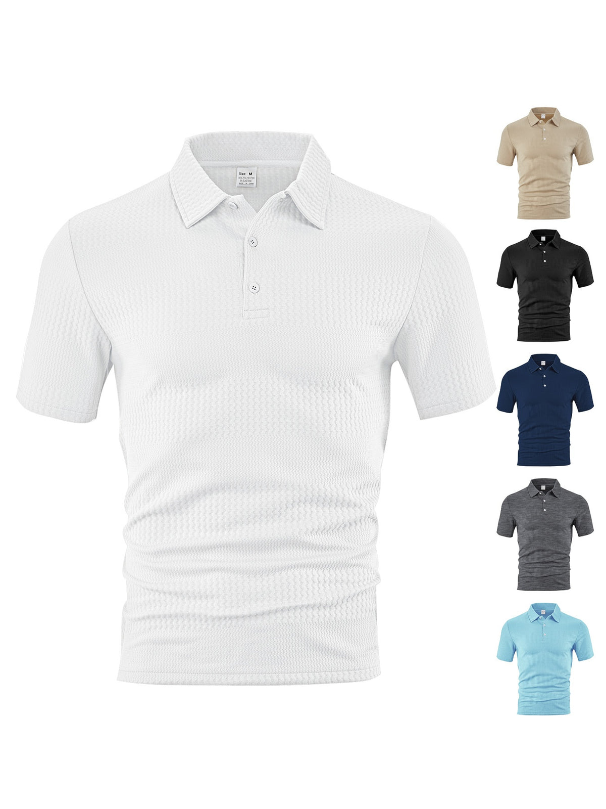 Men's Loose Casual Lapel Jacquard Short Sleeve