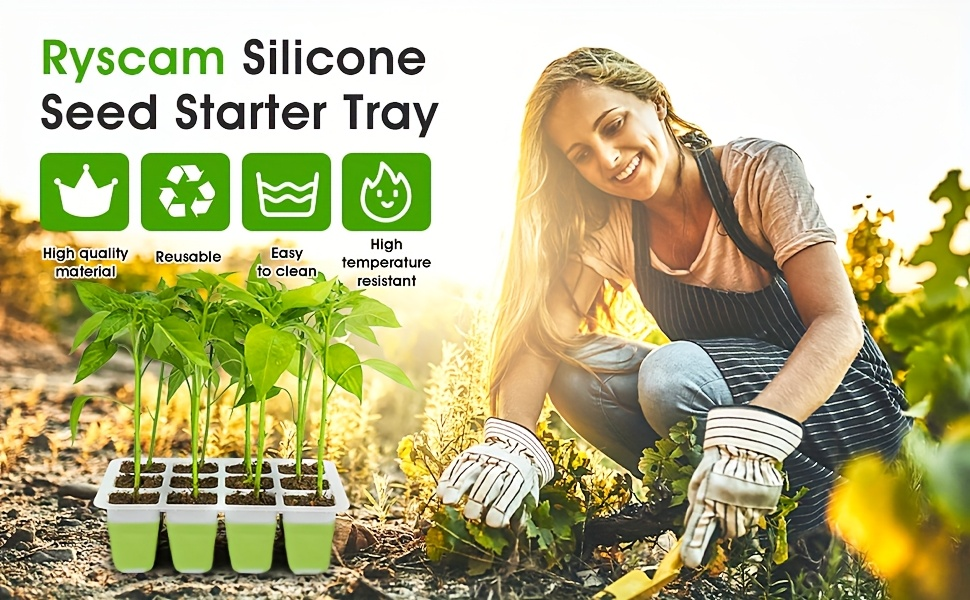 Seed Starting Tray with Flexible Pop-Up Units | Easy Transplant No Root Damage | Optimal Drainage | Reusable Seedling Tray 2p