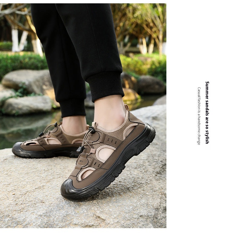 Summer Beach Hole Wading Rotating Button Sandals Men's Casual Shoes