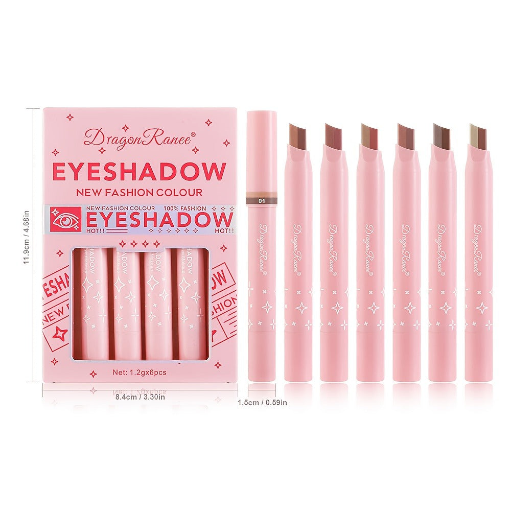Dual-Color Eyeshadow Stick Set 6pcs Waterproof Two-Tone Eye Shadow Pencil, Smudge-Proof, Non-Fading — image 14