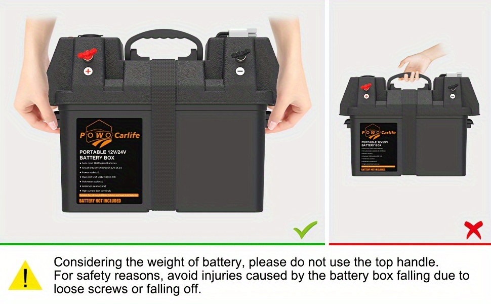RV Battery Box Power Center Group 24-31 Smart Battery Holder with QC3.0 PD Fast Charge USB DC for an Everyday Personal Care R