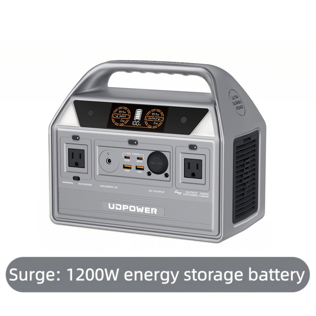 Portable Power Station 595Wh 600W with LiFePO4 Cell Pack, Nine Outputs, USB-C PD and 1200W Surge — image 4