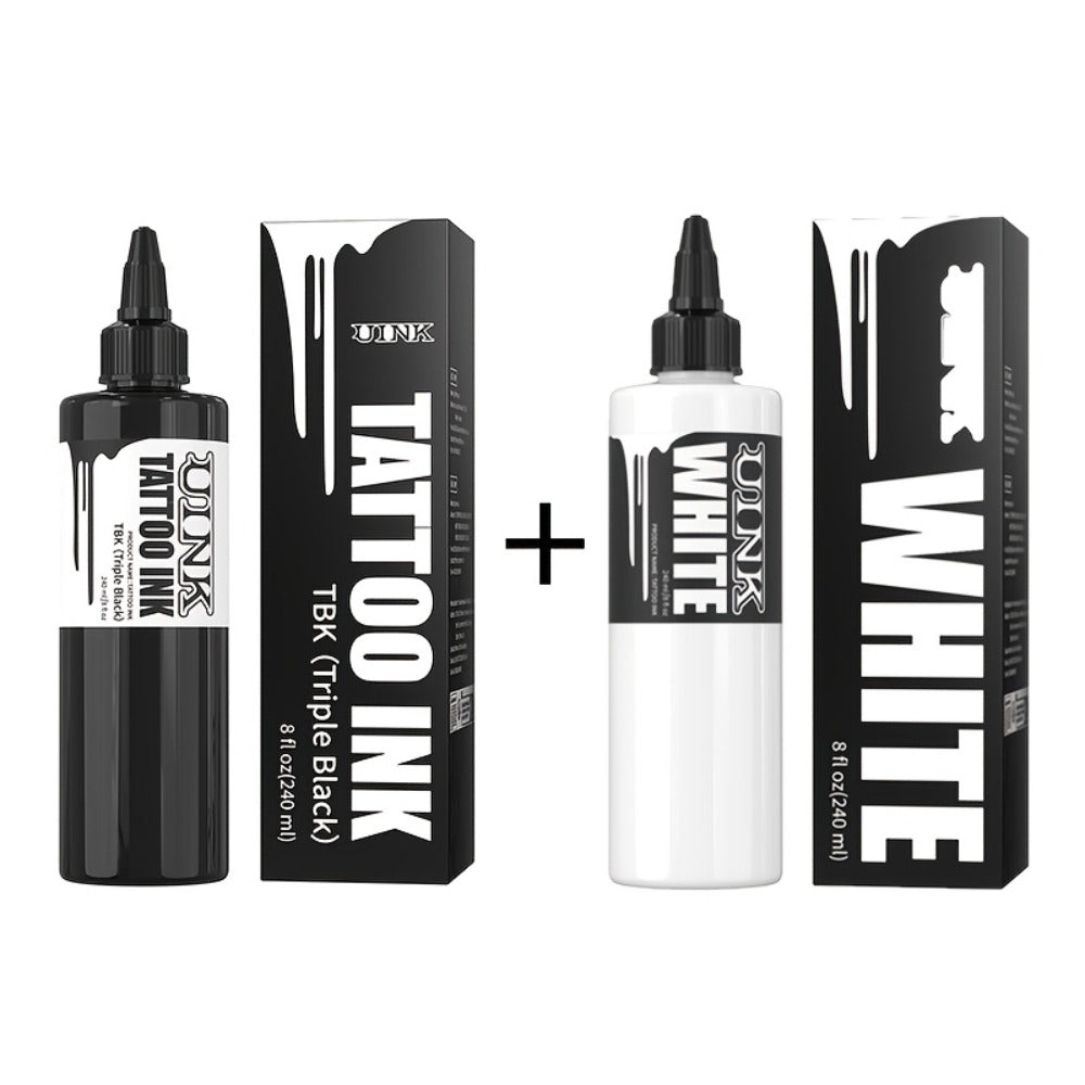Tattoo Ink UINK 8.12oz 240ml Black, White or White Plus Triple Black Bottle Options with Item-Specific Color, Capacity and Bo