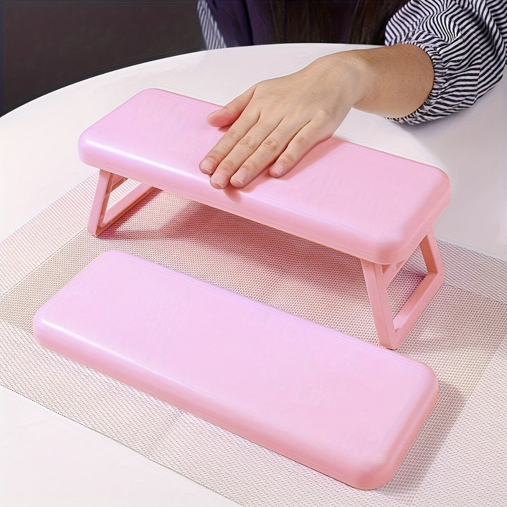 Folding Nail Armrest Hand Rest for Nail Technicians – Cushioned Wrist Support Pillow Bracket, Portable Manicure Table Stand —