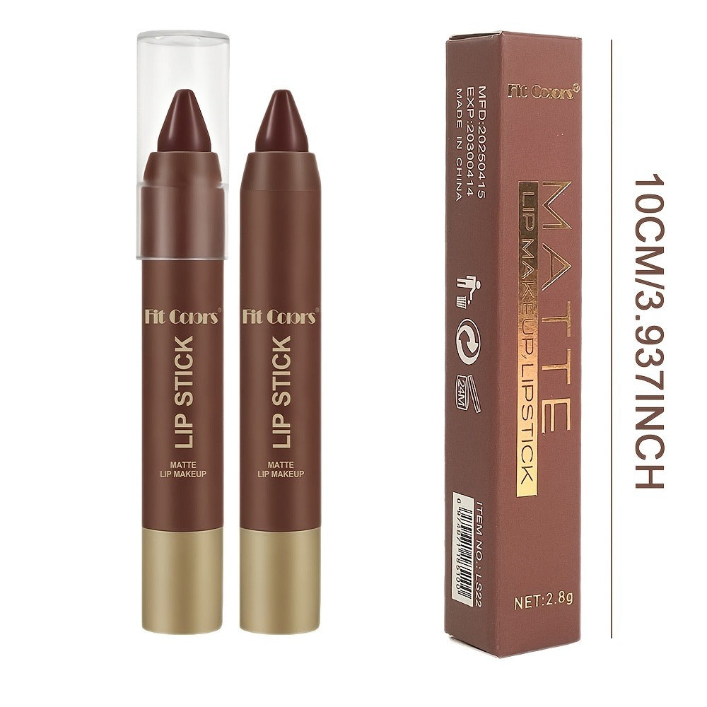 Lipstick Set, Fit Colors 6-Piece Matte Crayon Collection with Brown, Nude, Pink and Purple Colors — image 5