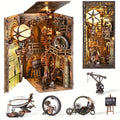 Book Nook Kit DIY Wooden 3D Puzzle Corner Alley Bookshelf Insert Miniature Street Scene Home Decor Handmade Gift for Adults T