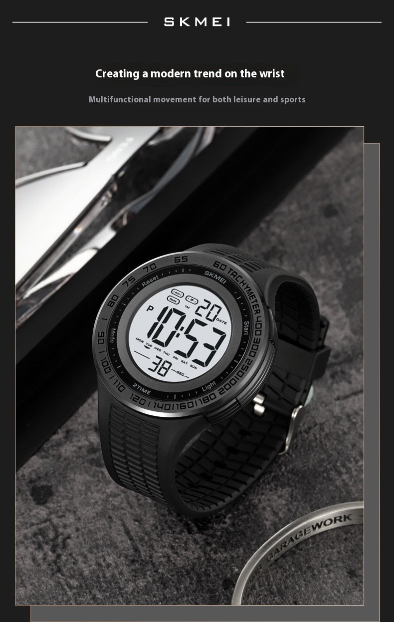 Men's Stylish And Versatile Electronic Watch Luminous Waterproof