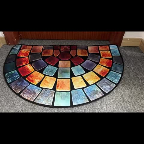 Half-Round Mosaic Bath Mat in Blue or Yellow Microfiber, 16 x 24 and 20 x 32-Inch Size Options — image 11