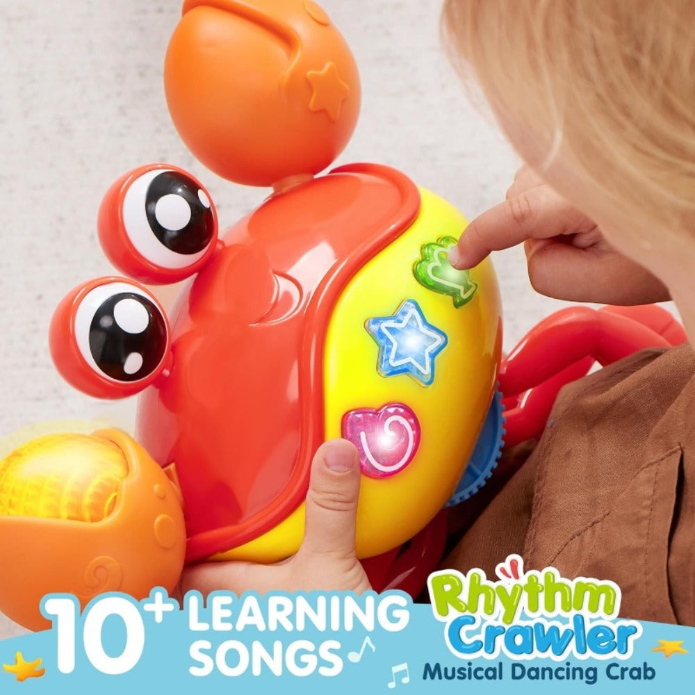Musical Crawling Crab Toy with Light-Up Buttons, Moving Claws and Obstacle-Avoiding Motion — image 3