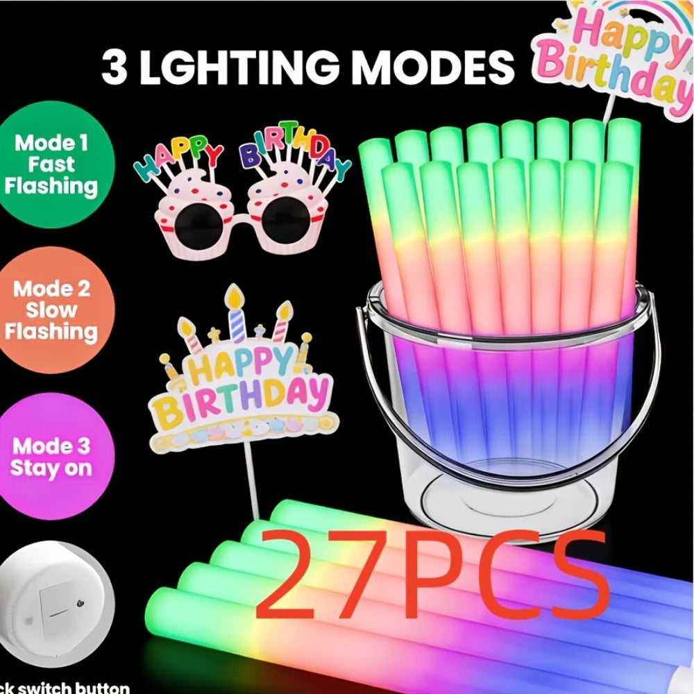 LED Light Up Foam Glow Wands 27/30 Pack with the Listed Color, Size or Set Options for Everyday Use — image 3