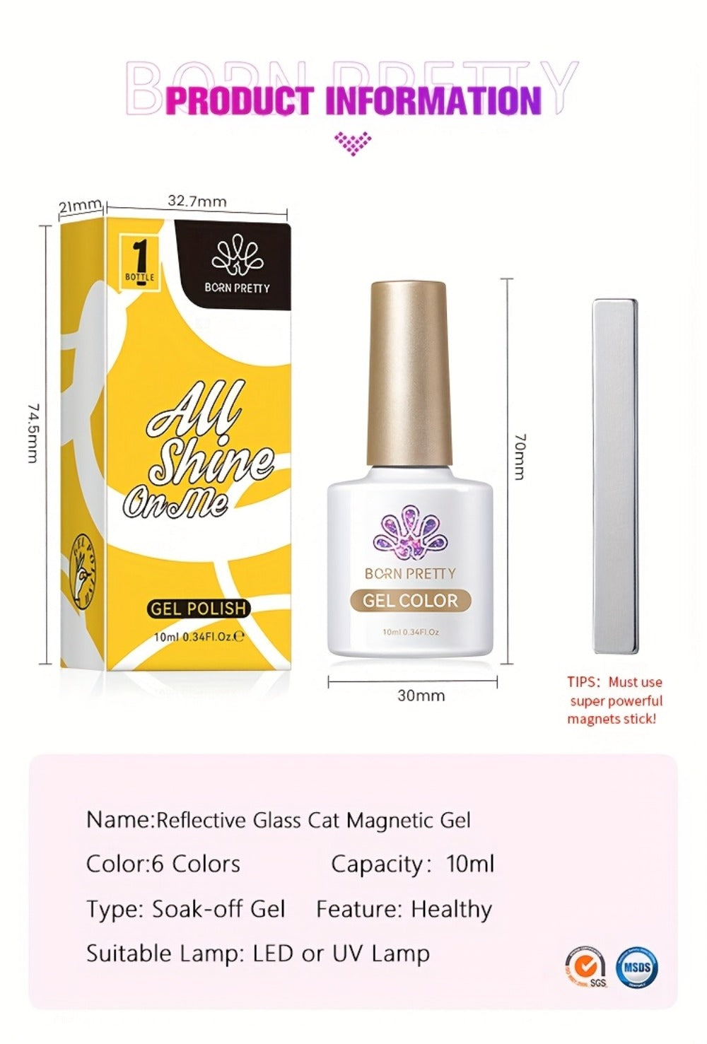 6-Piece Magnetic Cat-Eye Gel Nail Polish Set with Double-Light Reflection — image 14