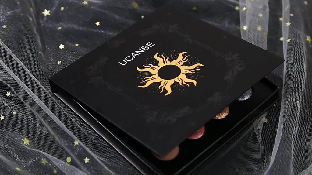 Eyeshadow Palette UCANBE 16-Shade Black Case with Matte-Shimmer-Metallic Mix and 15-Brush Set — image 7