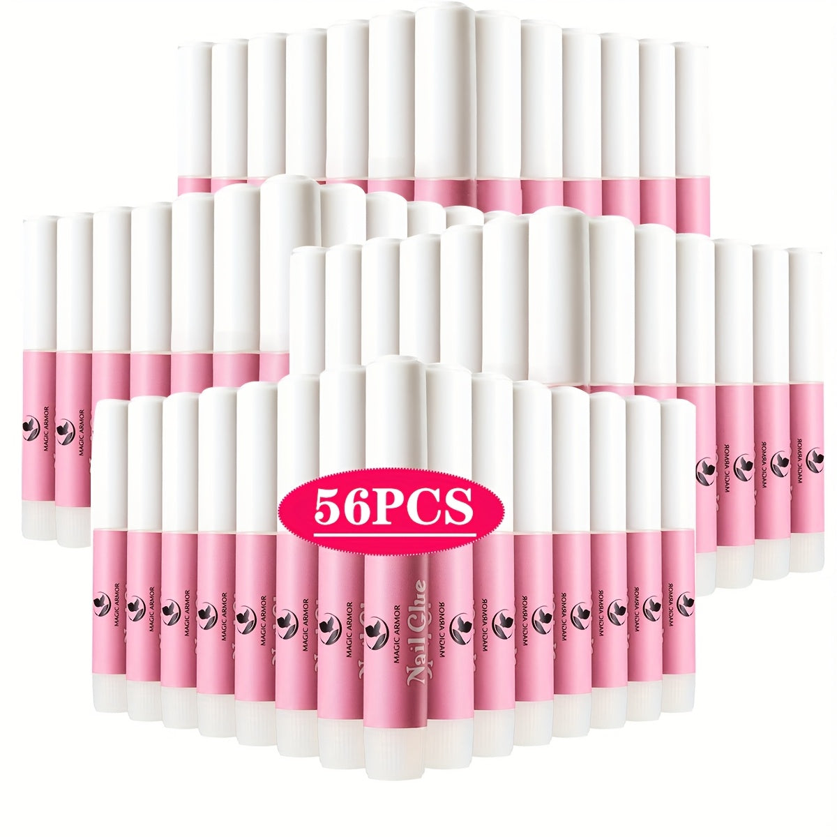 Nail Bonding Gel 56pcs Bulk Pack Strong Instant Adhesive for Press On Nails Acrylic Tips – Fast Dry Long-Lasting Clear Liquid