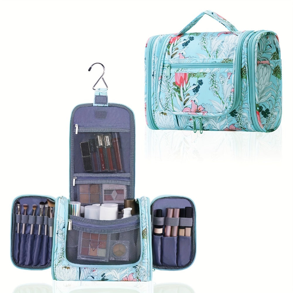 Toiletry Bag, Hanging Multi-Pocket Shower Organizer Metal Hook, Carry Handle and Seven Print — image 17