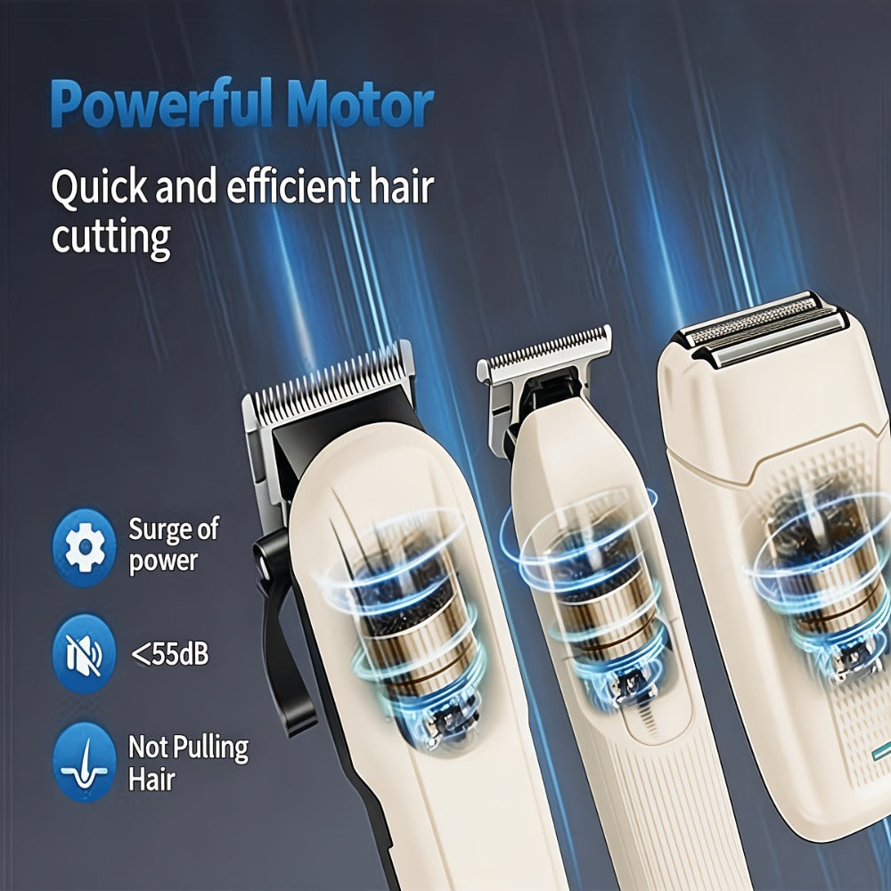 Hair Clippers & Trimmers KLY White Full-Size Clipper with LCD Display, USB Charging and Guide Comb Set — image 12