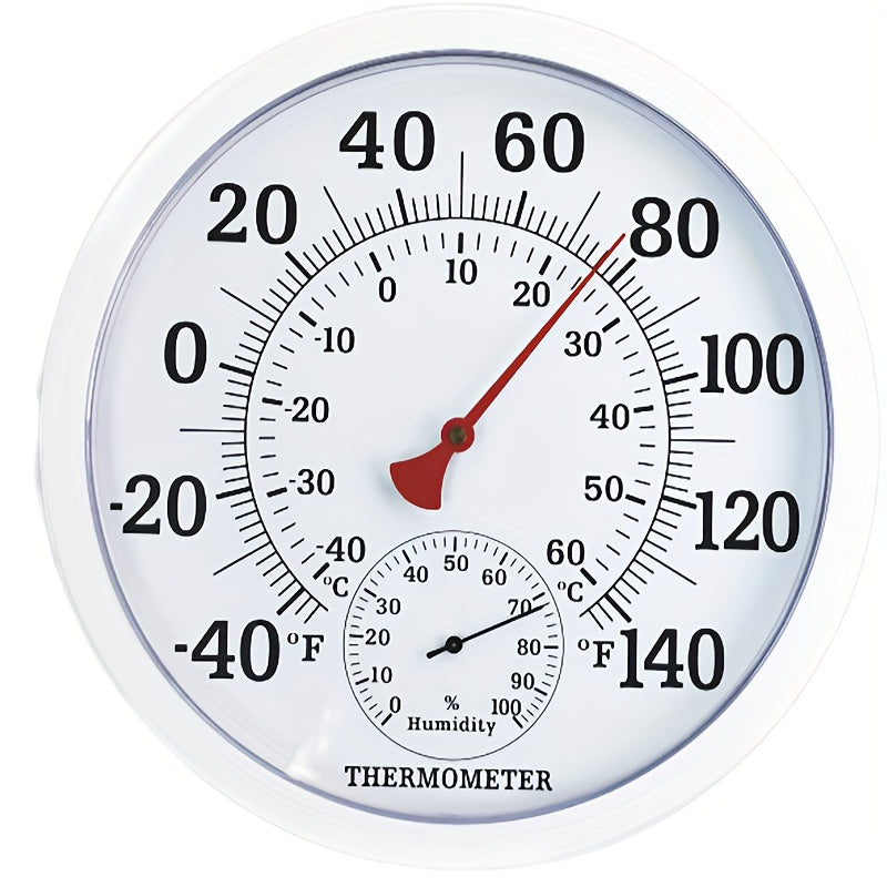 Digital Thermometer Hygrometer – 9.84" Large Screen Indoor Temperature Humidity Monitor, White Panel, Easy-Read Display for H