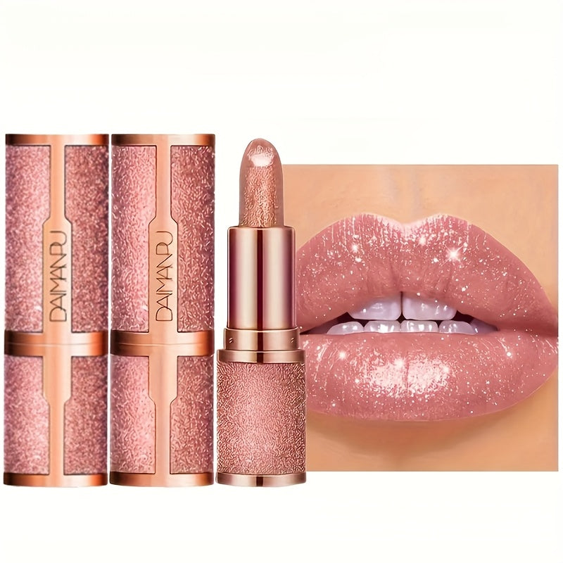 Shimmer Lipstick Set 2 Piece, Starry Sky High Gloss Waterproof Lip Color, Durable Glossy Shiny Lips Makeup for Women — image 