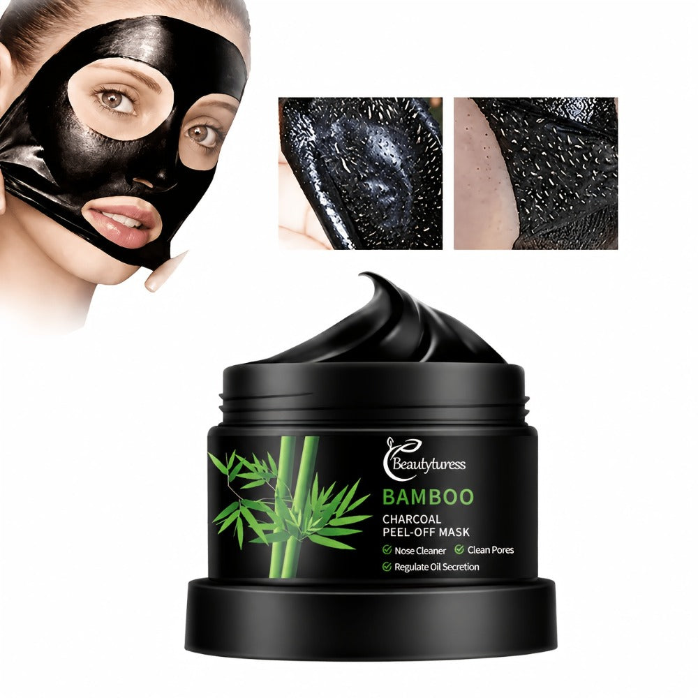 Bamboo Charcoal Clay Face Mask Deep Cleansing Pore Minimizing Oil Control Blackhead Remover for Bath Time, Home Spa and Perso