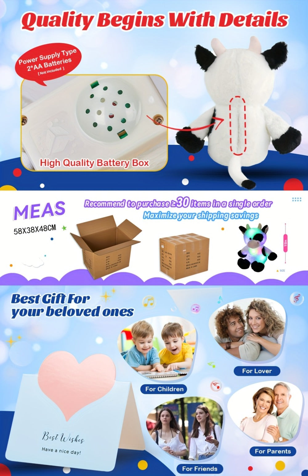 Plush Toy Highland Cow with Glowing Body and Optional Music in Two Interactive Styles for Display — image 11