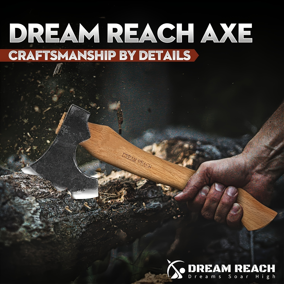 Hatchet Camping Axe 14 Inch Hand Forged High Carbon Steel Bushcraft Splitting Axe with Sheath - Wood for Garden, Patio and Ya