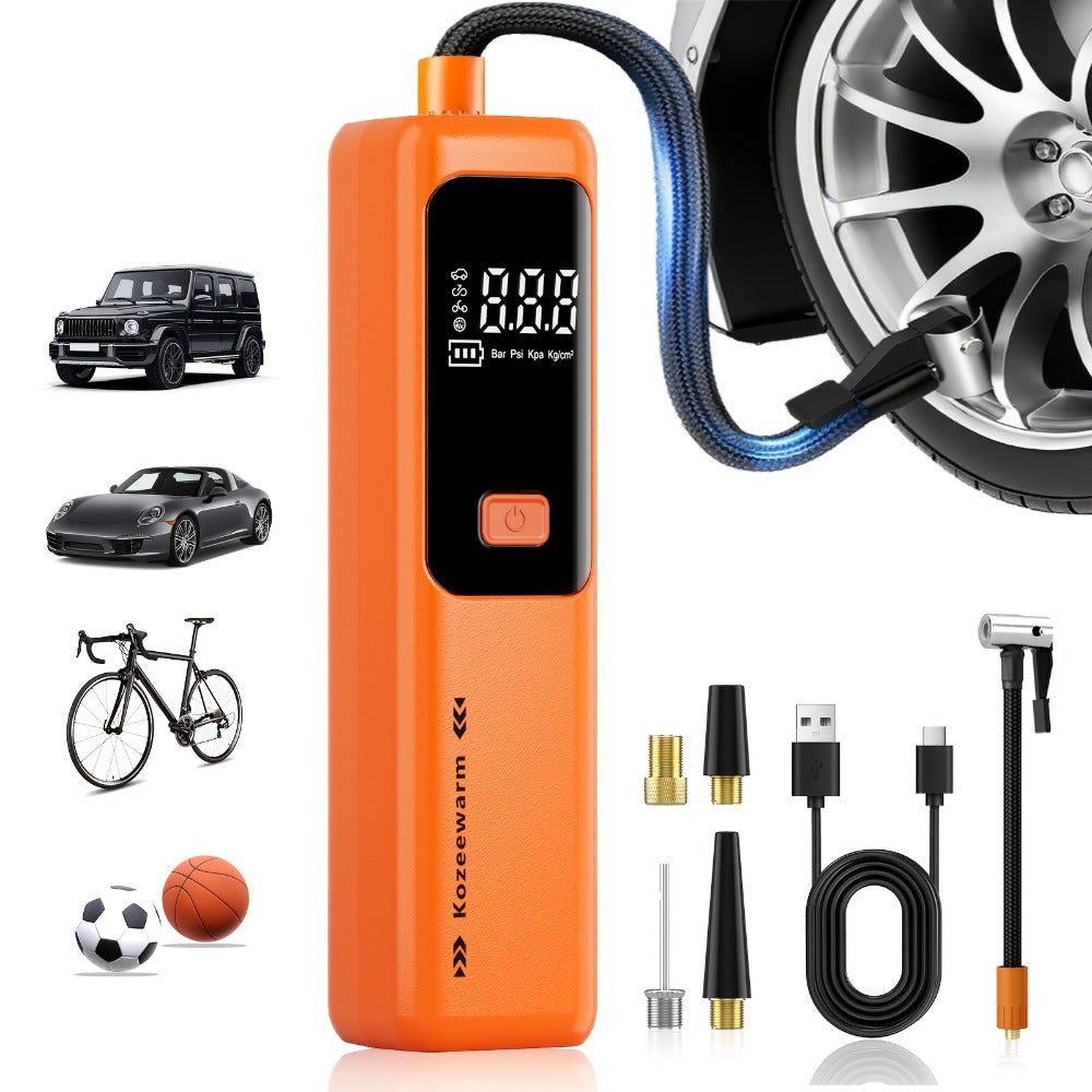 Cordless Tire Inflator Portable Air Compressor – USB-C Rechargeable, Digital Gauge, 3X Fast Inflation for Car Tires, Bikes — 