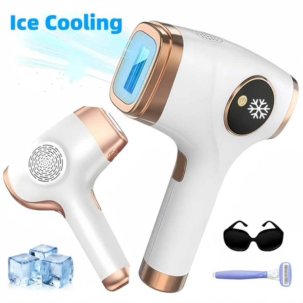 IPL Hair Removal Device Sapphire Ice Cooling Painless 999900 Flashes 9 Modes – At-Home Permanent Hair Reduction for Women Men