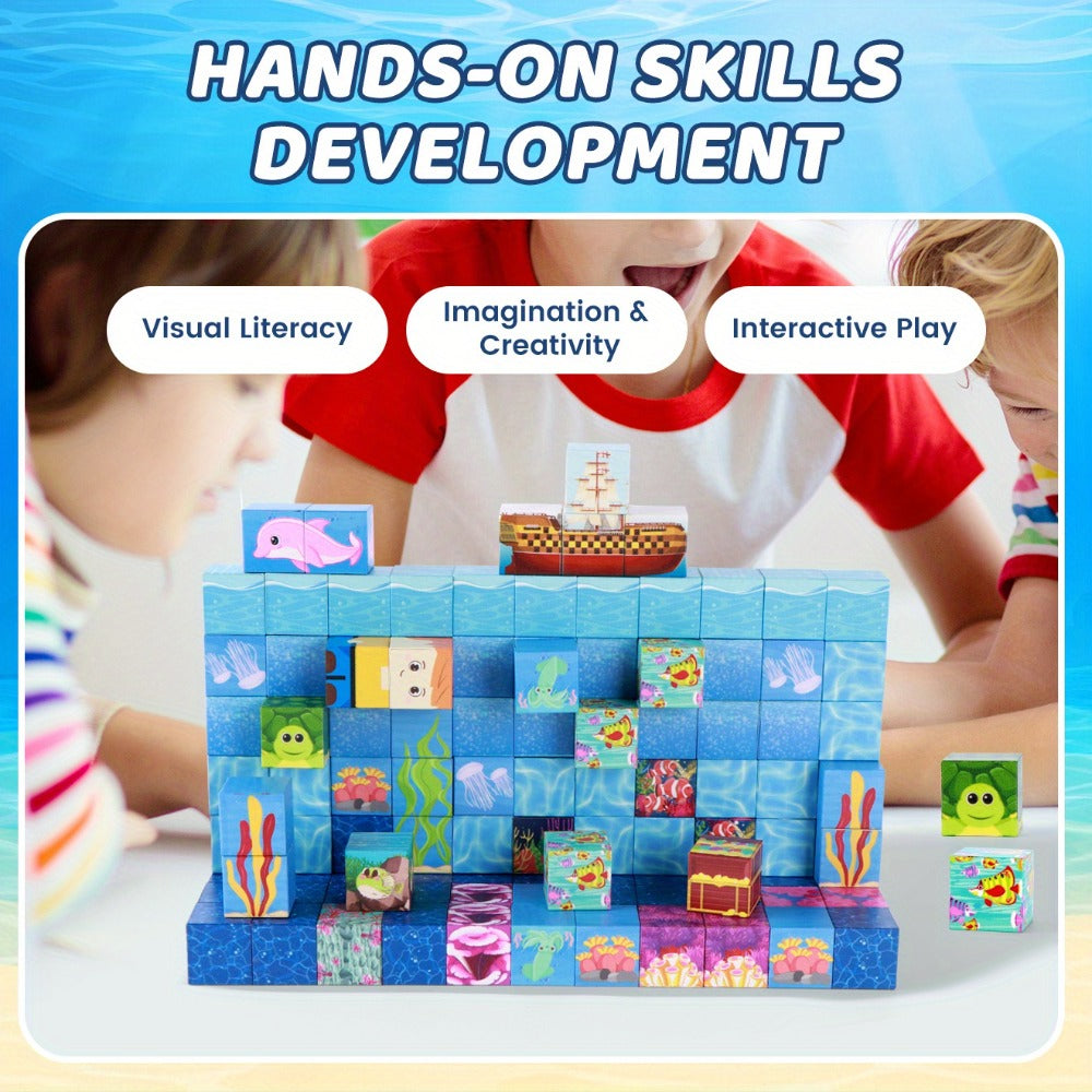 Ocean Adventure Magnetic Building Blocks 54/100pcs with the Listed Color, Size or Set Options for Everyday Use — image 9
