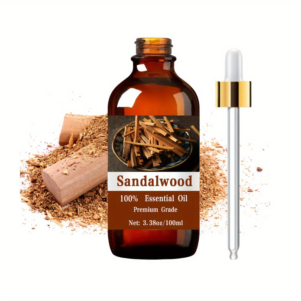 Aromatherapy Oil Sandalwood Warm Woody Aroma in 100ml Bottle for Hair, Skin, Massage, Diffuser and Bath — image 1