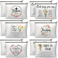 Twelve-Piece Faith-Themed Makeup Bag Set with Six Printed Designs, Mixed Colors and Black Zippers — image 7