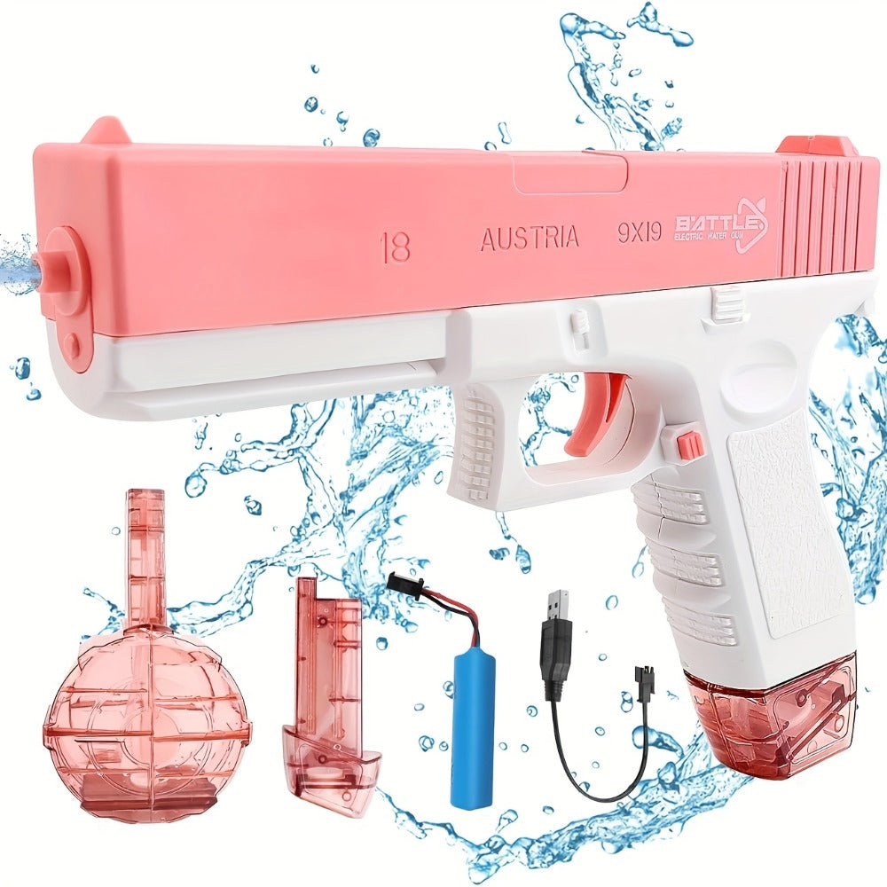 Compact Electric Water Blaster with 500cc and 60cc Detachable Reservoirs, Blue or Pink Body Design — image 10
