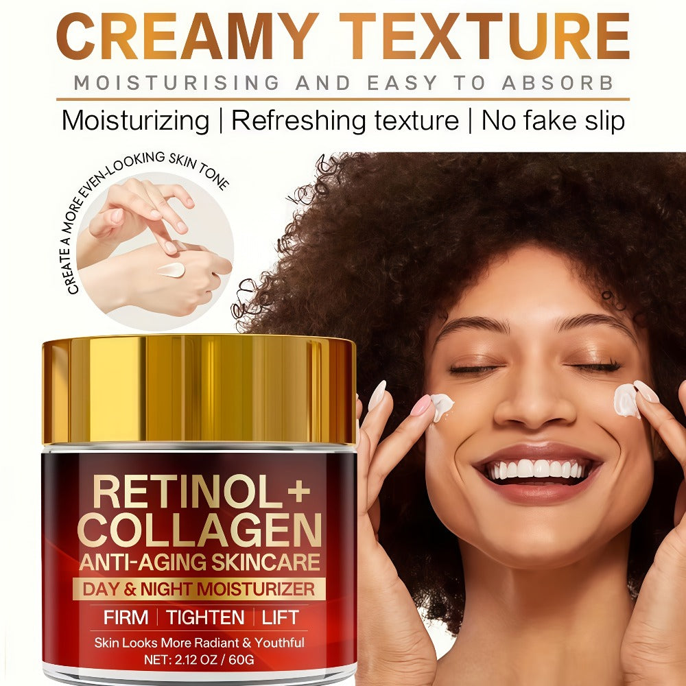 Two-Jar Day and Night Face Moisturizer Set with Retinol + Collagen Package Label and 60 g Jars — image 2