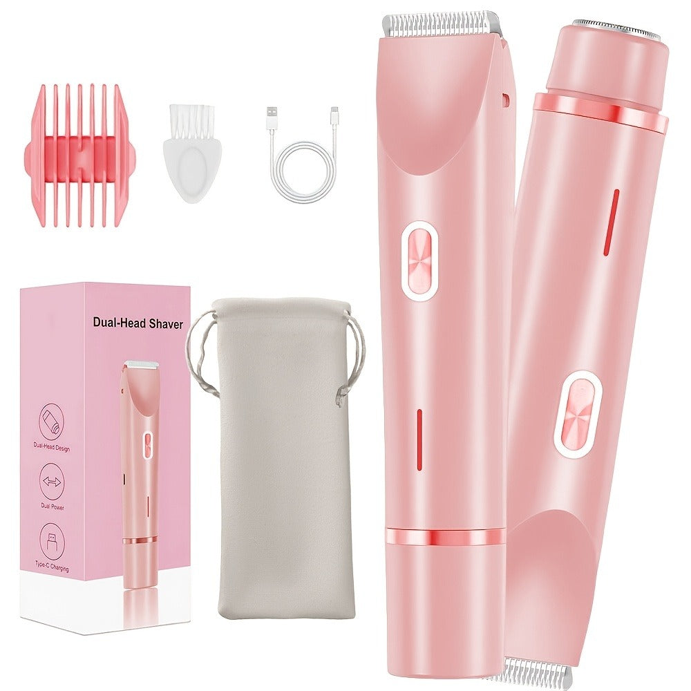 Slim Two-Ended Electric Body Trimmer with Comb Attachments in Blue, Pink or Purple Options — image 2