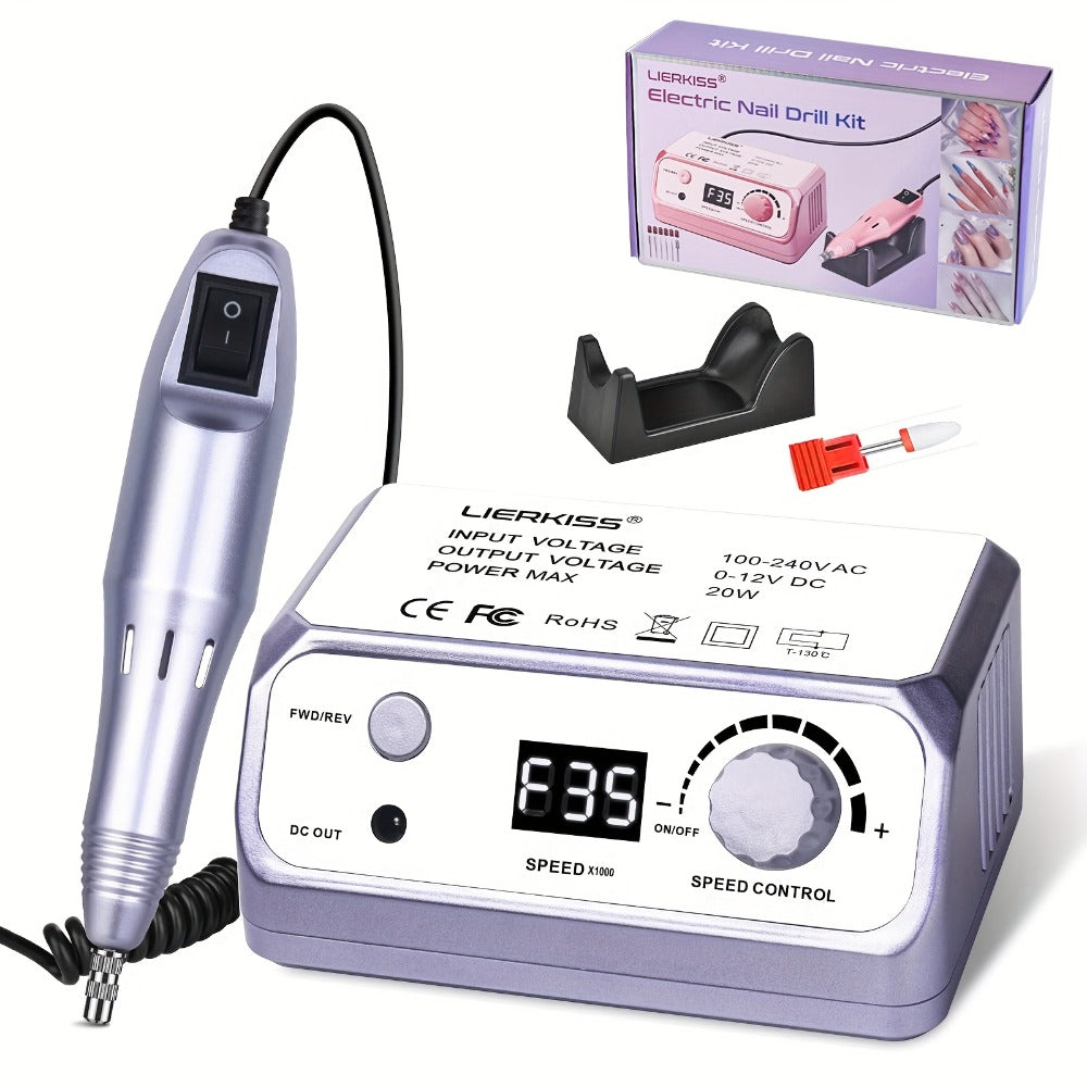 Nail Drill Kit 35000 RPM with 100 Sanding Bands Multiple Drill Bits Electric Nail File for Acrylic Gel Nails Manicure Pedicur