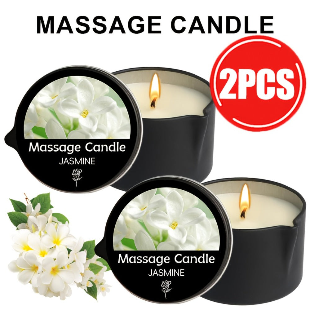 Massage Oil Candle 2-in-1 Soy Wax Scented Candle with Essential Oil – Moisturizing Warm Body Lotion for Spa Pedicure Relaxati